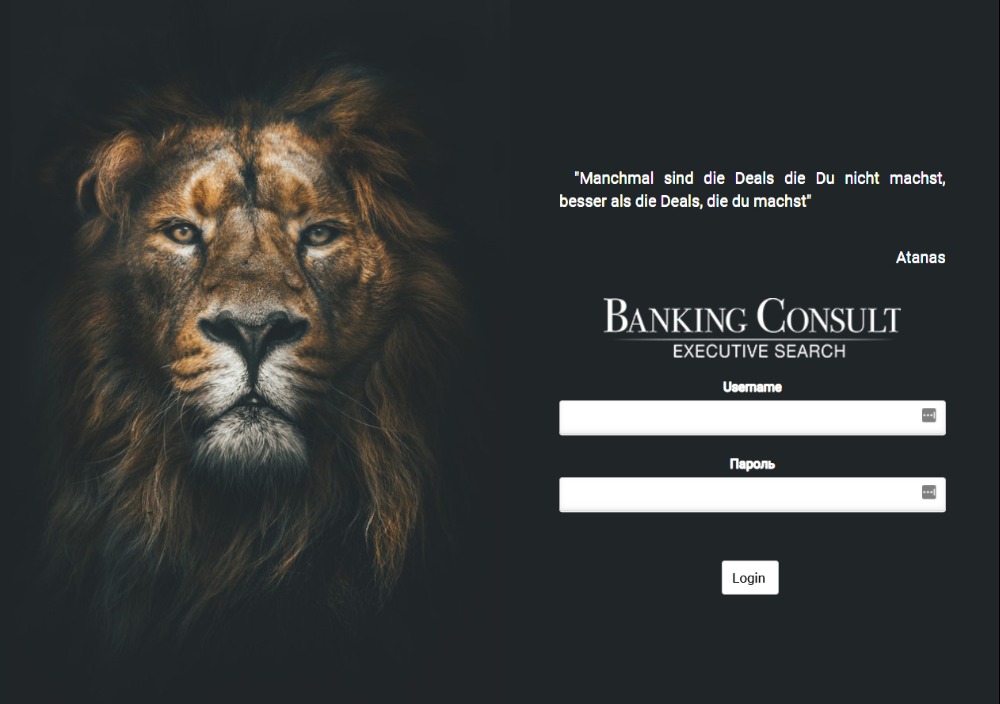 Banking Consult custom CRM system