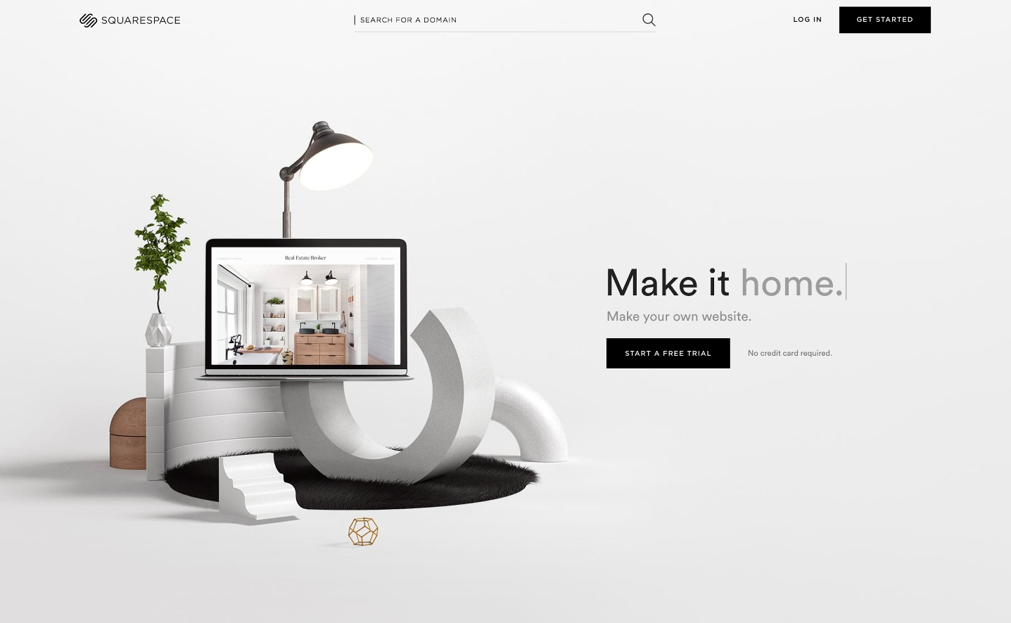 Minimalist UI design combined with 3D elements