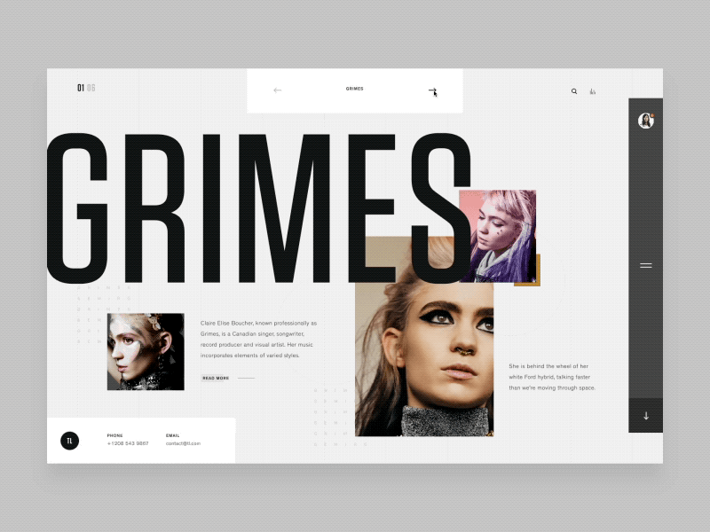 typography with an unusual font size ratio