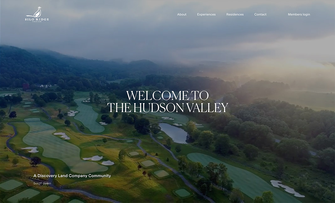 A full-width background photo on a website’s homepage