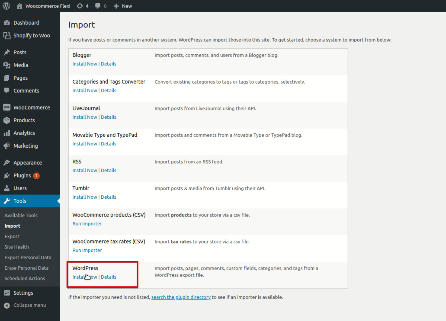 WordPress tool