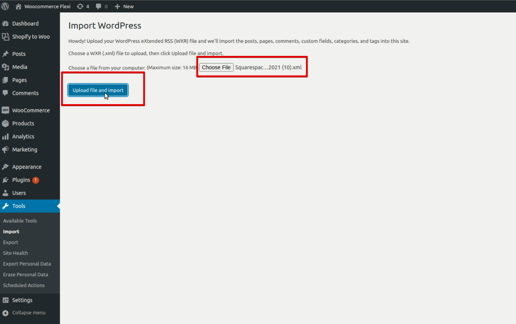 you’ll be asked to Choose file