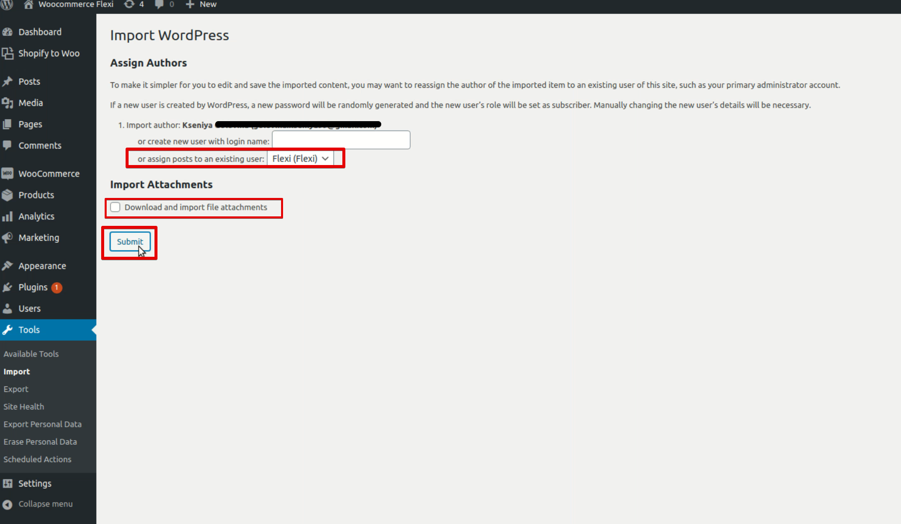 assign posts to an existing use