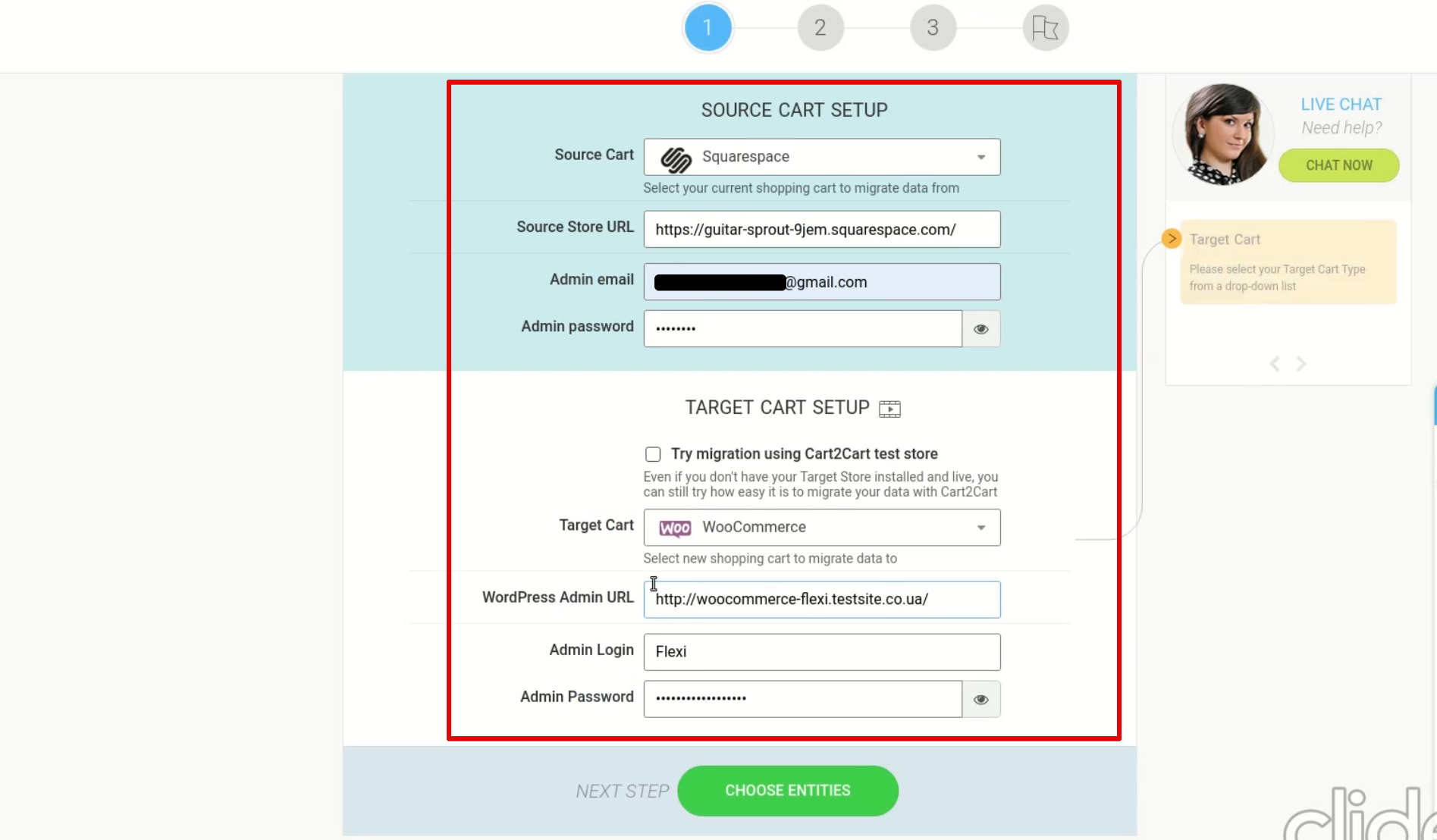 Cart2Cart, create an account, and click Start Free Demo