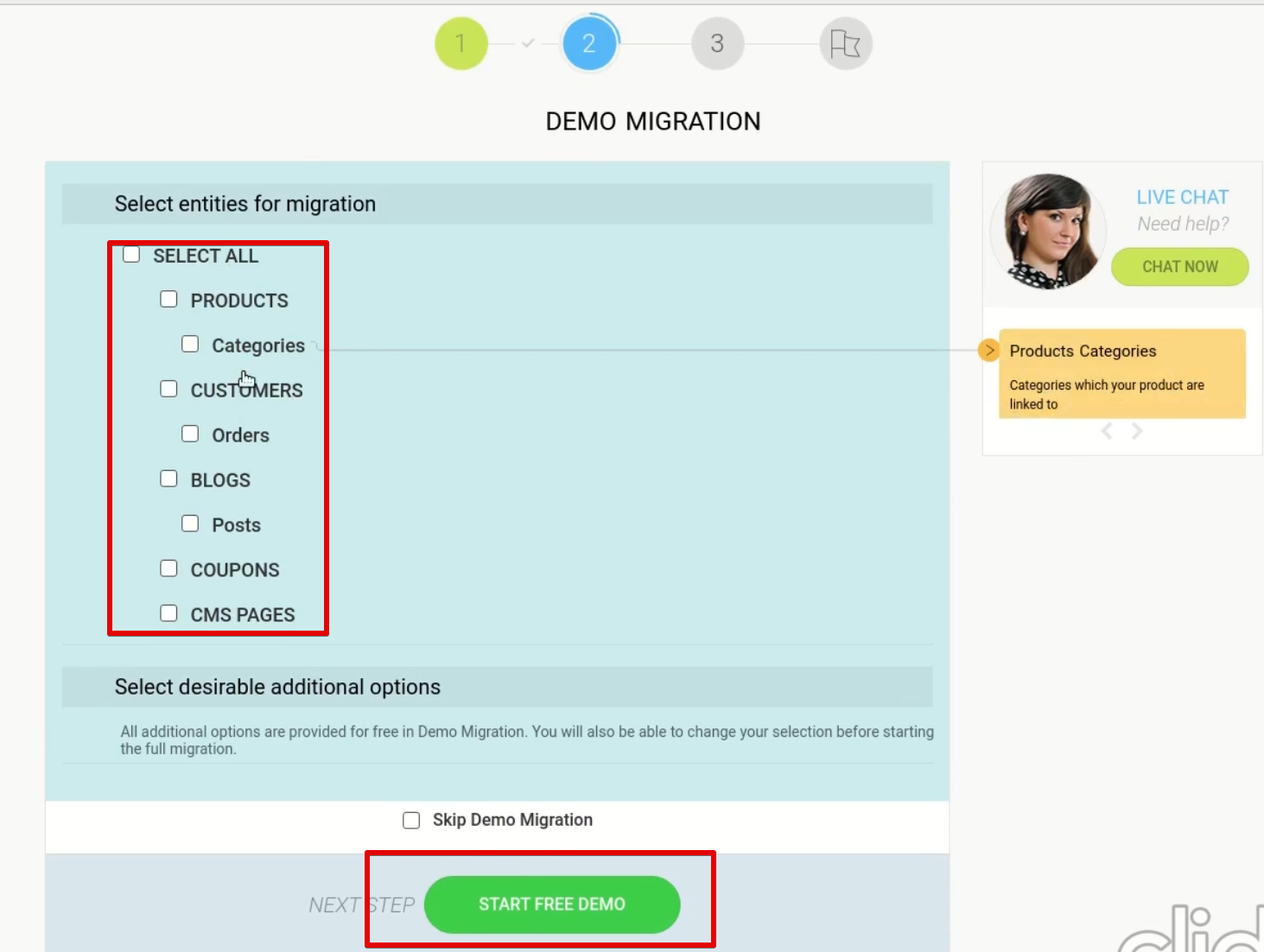 Click Start Free Demo