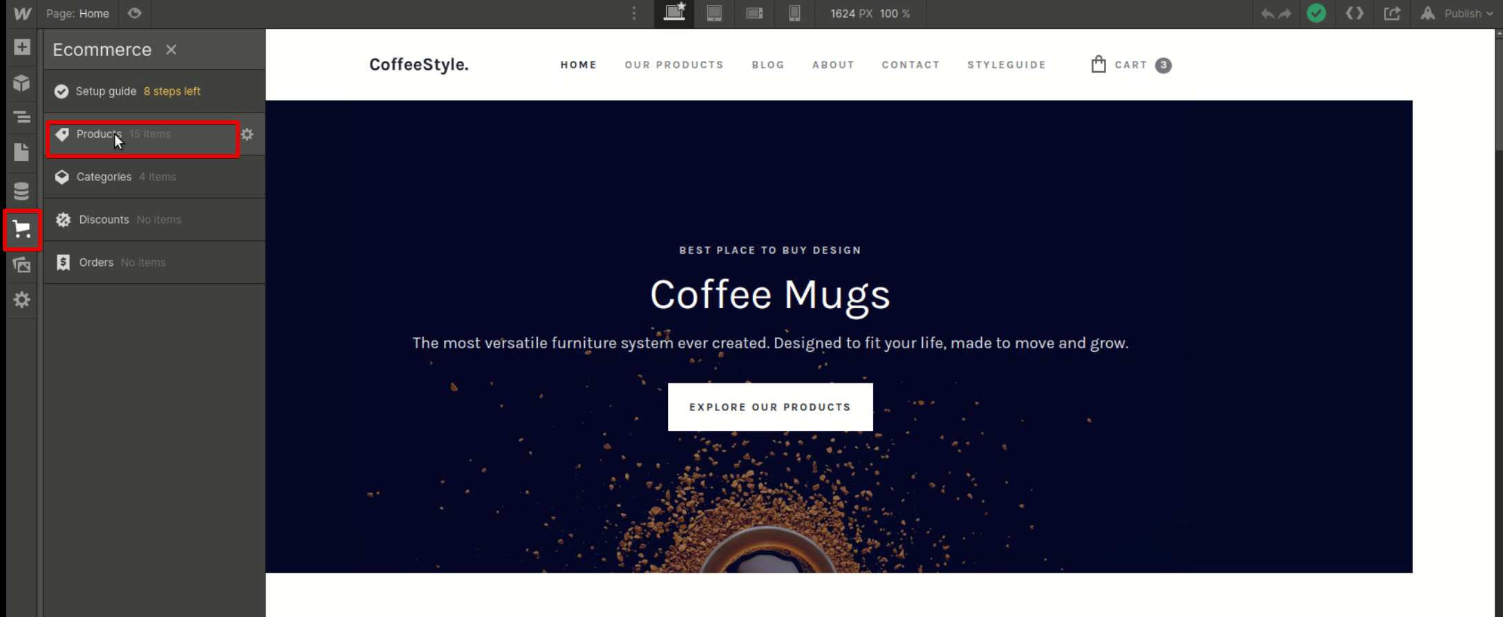 Ecommerce -> Products