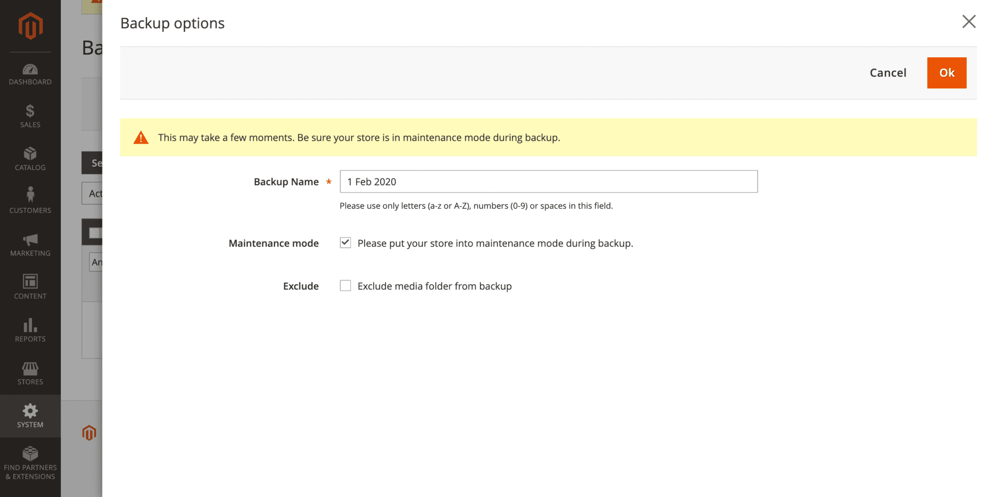 check the box for Maintenance mode
