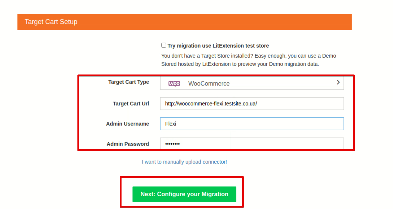 configure your Migration